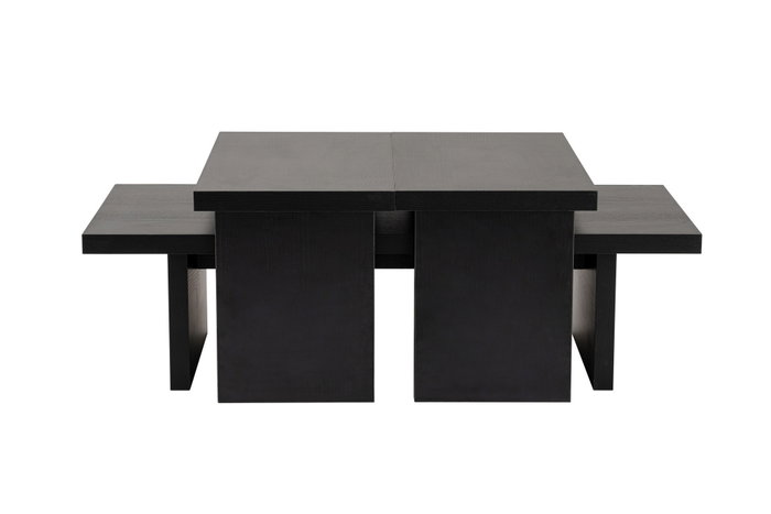 Nordure Mesa de Café Madera Negra 110x30x45 cm Mesa Pequeña 25x39.3x60 cm Tablero Melamina